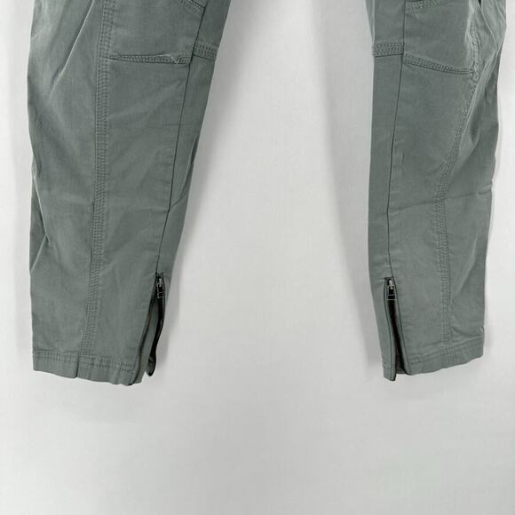 ATM Enzyme Wash Slim Ankle‎ Zip Pants Womens 4 Green Chino Preppy Quiet Luxury - Picture 10 of 12